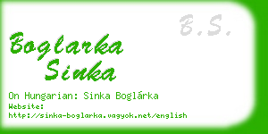 boglarka sinka business card